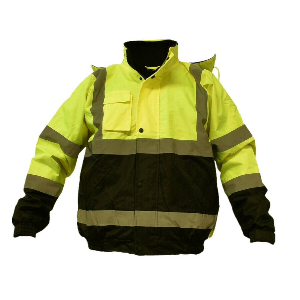 goyoma HiVis Lime Bomber Jacket Class 3 Insulated Reflective Bomber