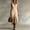 Beige, variant on Women's Sleeveless Button Front Midi Dress with Side Slit