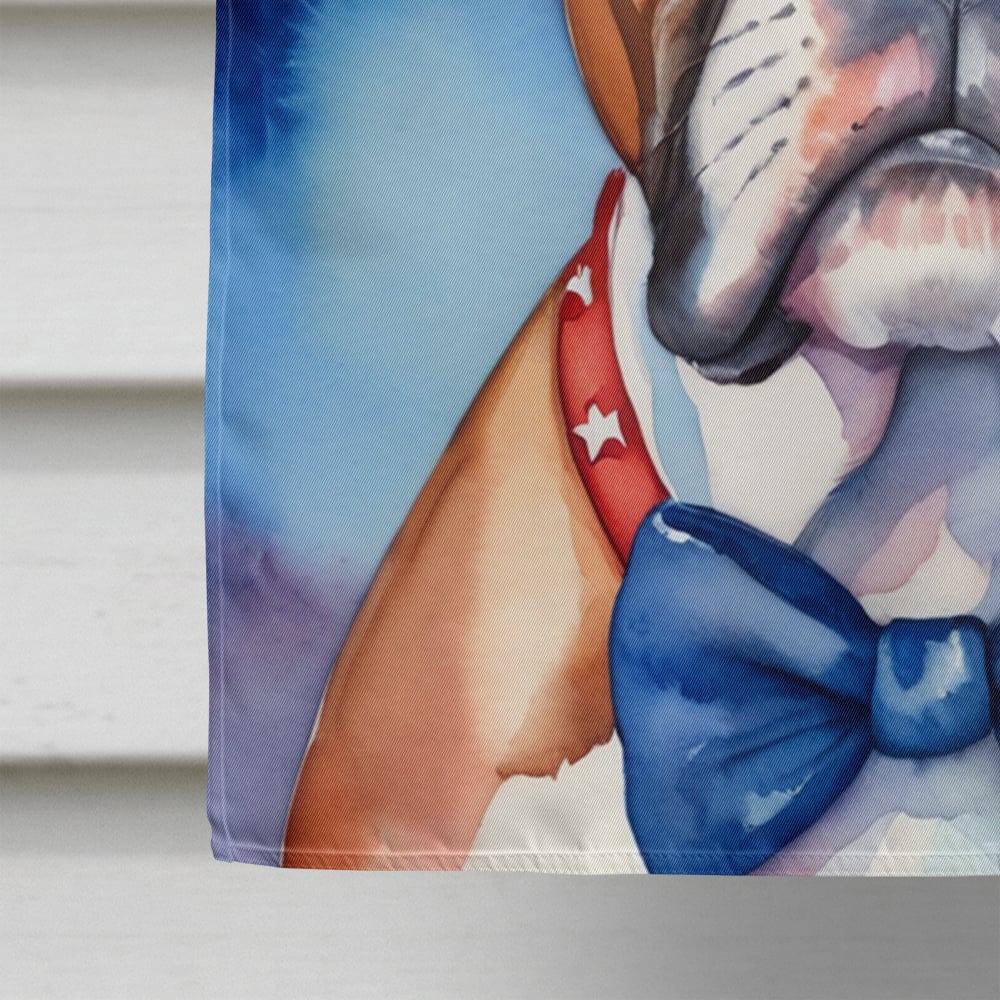 Boxer Patriotic American House Flag 28 in x 40 in
