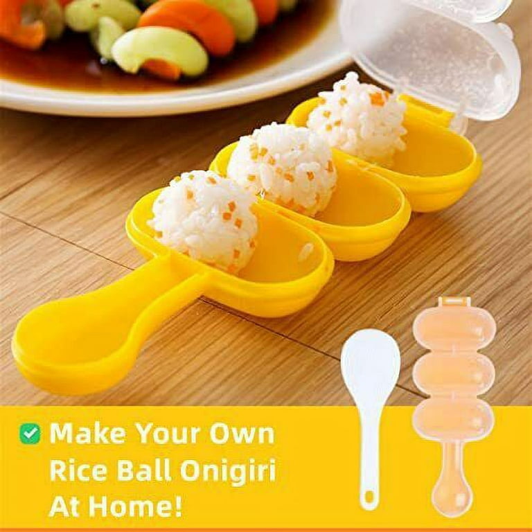 Ajerg Spam Musubi Mold, Sushi Onigiri Mold Set,Kitchen Sesame Paste Maker,  Non-stick Masubi Molds Kit,Butter Cheese Spam Slicer (Onigiri Mold 8PCS)