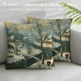 thumbnail image 3 of Orinice Snowy Village River Graphic Decorative Cushion Throw Pillow Cover 1PC for Home Couch Bedroom Car Sofa 12x12in, 3 of 5