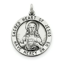 Sterling Silver Sacred Heart of Jesus Medal