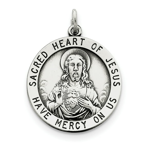 Sterling Silver Sacred Heart of Jesus Medal