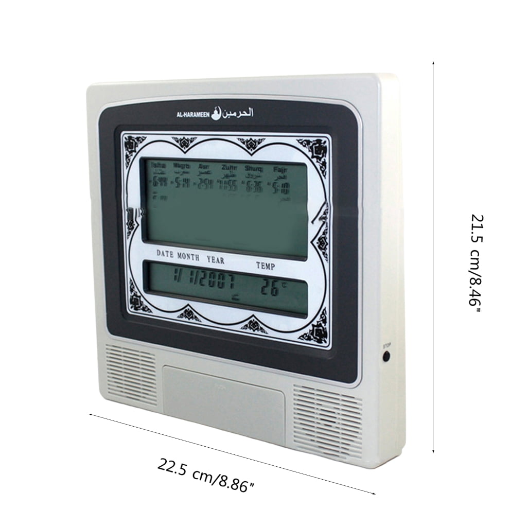 Zeiwohndc Digital Azan Clock For Muslim With Prayer Alarm Calendar Table Desk Decorative