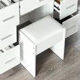 thumbnail image 2 of Caulitar Vanity Stool Chair Modern Dressing Stool for Makeup Vanity Piano Seat White, 2 of 6