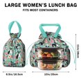 thumbnail image 5 of Green Boston Terrier and Flower Drawstring Lunch Bag Women - Drawstring Lunch Bag Insulated for Work Office - Stain-Resistant Large Lunchbags for Women with Multi-Pockets, 5 of 6