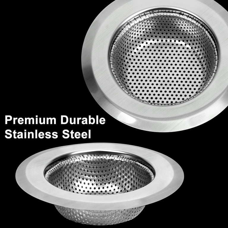 Maustic 2Pcs Stainless Steel Sink Strainer, Kitchen Sink Drain