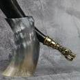 thumbnail image 2 of Viking Drinking Horn with Horn Stand| Brass Fenrir| Gift Bag| Unique & 100% Authentic| Hand Crafted| Food Safe| Natural Shine Finish., 2 of 4