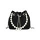 thumbnail image 1 of Bolso Mano Con Cadena Y Perlas Brillantes para Mujer Bolso Fiesta Con Diamantes Imitación Y Cordón (negro), 1 of 9