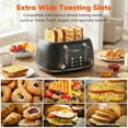 thumbnail image 6 of NICWIN 4 Slice Toaster, Extra Wide Slots Bread Toaster, Toast Shade Selector, Defrost & Reheat Functions for Kitchen Apartment Essentials, Black, 6 of 9