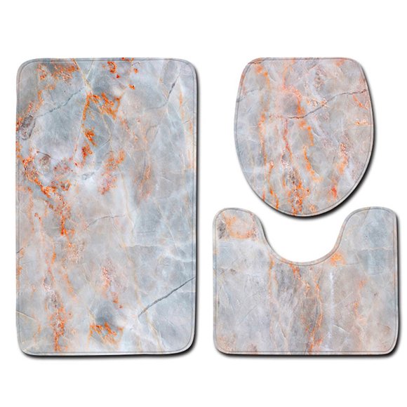 Xihbxyly Juego de Alfombrillas de Baño Antideslizantes, Diseño de Franela Colorida, Incluye Funda para Inodoro y Funda para Caja de Pañuelos, Base de Goma Antideslizante, Decoración para Baño y Cocin