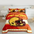 thumbnail image 2 of jejeloiu Rugby Sport Games Twin Comforter Sets,White Yellow Orange Bedding Set For Ball Gamer Reversible 2pcs, 2 of 8