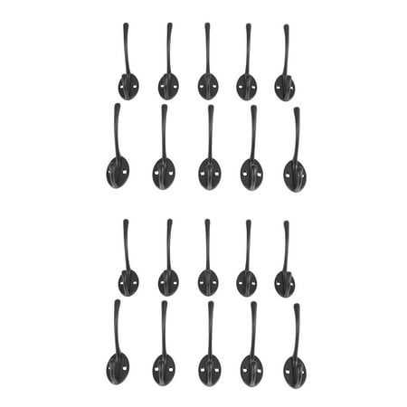 

SNOWINSPRING Double Coat Hook 20 Pcs Classic Antique Industrial Style Iron Hanger