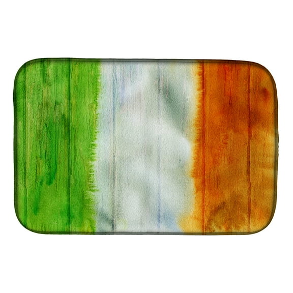 Irish Flag on Wood Dish Drying Mat