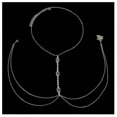 thumbnail image 5 of Sexy Green Crystal Body Harness Chain Bra Jewelry Rhinestone Bra Chain Necklace Multi Layered Waist Belly Chain for Women (Rhinestone-gold)---Product, 5 of 5