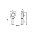 thumbnail image 5 of Rod End Bearing, Straight Ball Joint M8x1.25mm Right Hand Female to Right Hand Male, 5 of 5