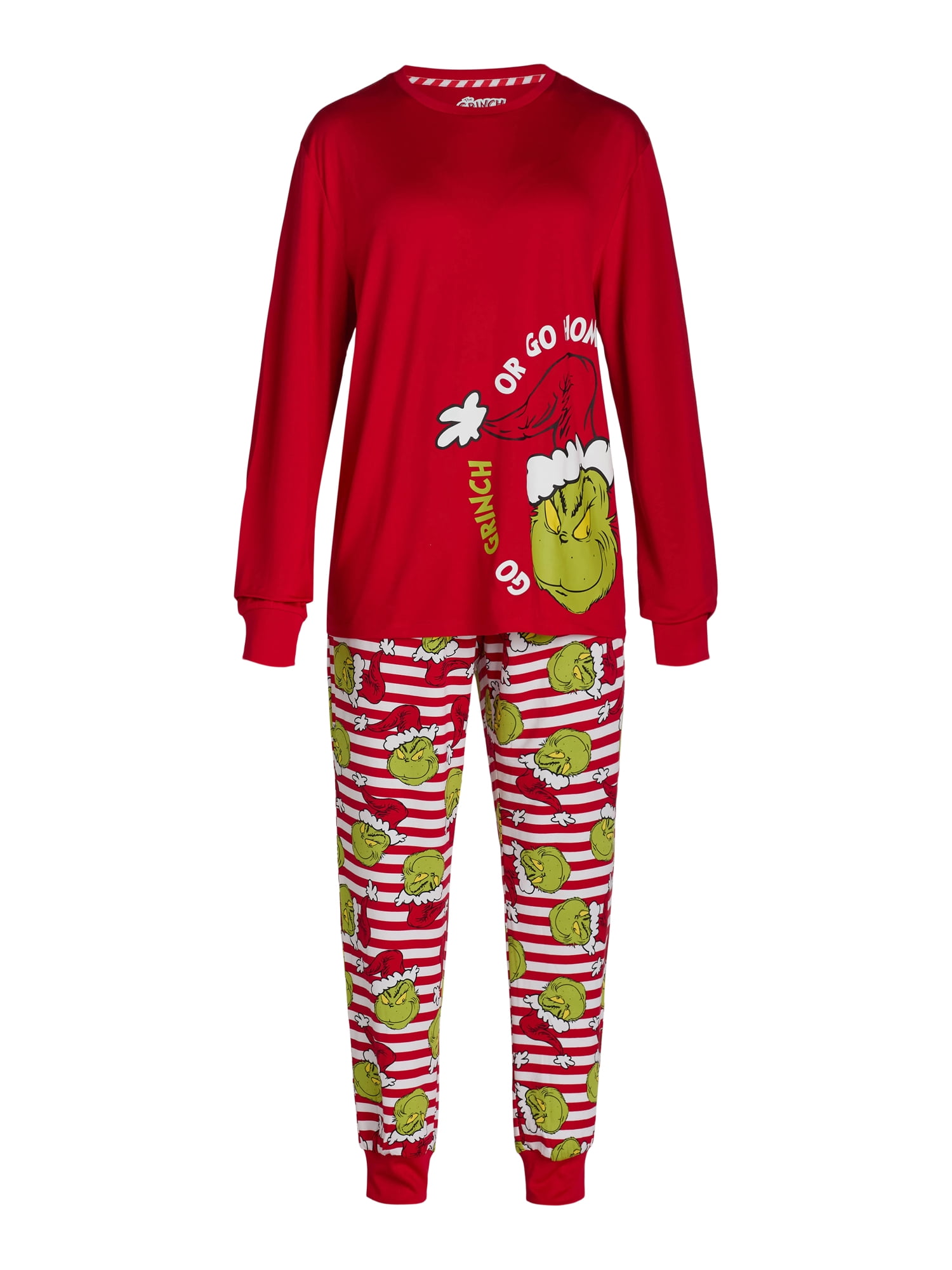 The Grinch Women’s and Women’s Plus Matching Family Pajama Set, 2-Piece, Sizes S-3X