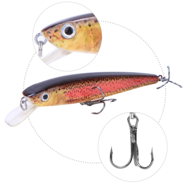 Pesca 11CM Plástico 3D Ojo De Pez Minnow Realista Cebo Duro Artificial Señuelos De Pesca Accesorio De Aparejos