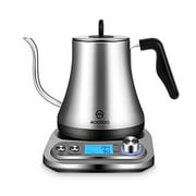 MOOSOO Electric Gooseneck Kettle with Variable Temperature Control & Presets, Pour Over Coffee/Tea Kettle, 100% Stainless Steel Inner Lid & Bottom, 1000W Rapid Heating, 0.8L (stainless steel)