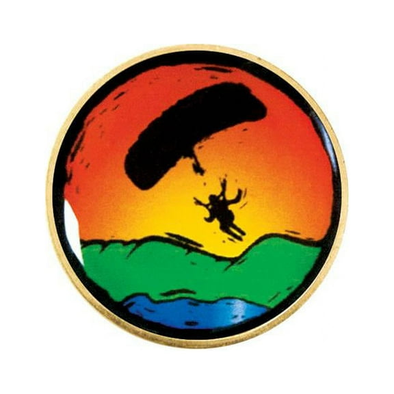 1 in. Round Vibraprint Lapel Pin, Silver