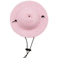 thumbnail image 1 of Pet Straw Hat Adjustable - Simple Casual Solid Color Dog Sun Cap Cat Summer Hat, 1 of 7