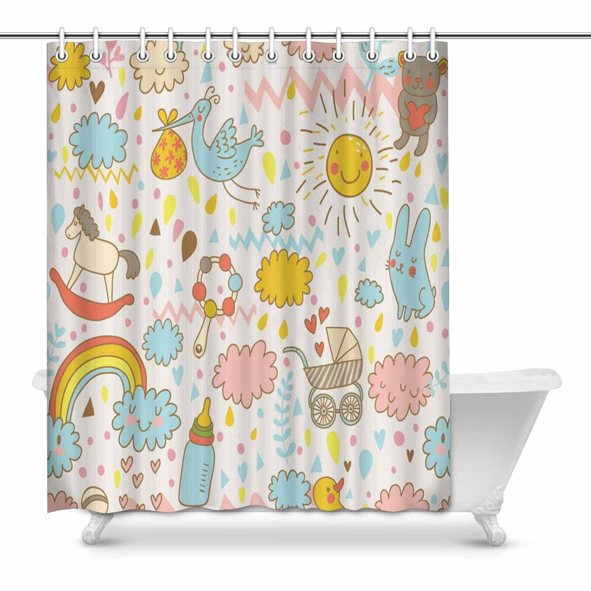 Details about   Pink Alpaca and Cactus Shower Curtain Bathroom Decor Fabric & 12hooks 71" 