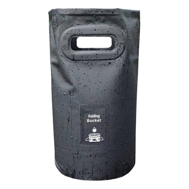 Cubo plegable para acampar Yuarrent impermeable resistente a roturas gran capacidad 20L negro