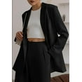 thumbnail image 4 of PRETTYGARDEN Women's Fall Two Piece Outfits Dressy Blazer Jacket and Wide Leg Pants Pockets Business Casual Office Suit Sets, 4 of 8