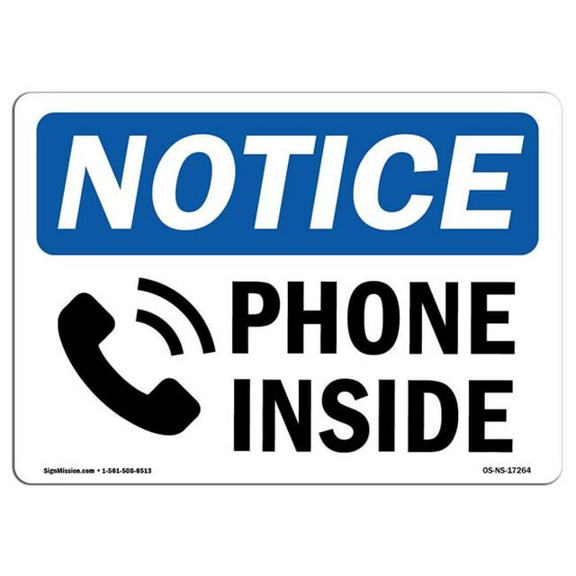 SignMission OS-NS-A-1218-L-17264 12 x 18 in. OSHA Notice Sign - Phone Inside