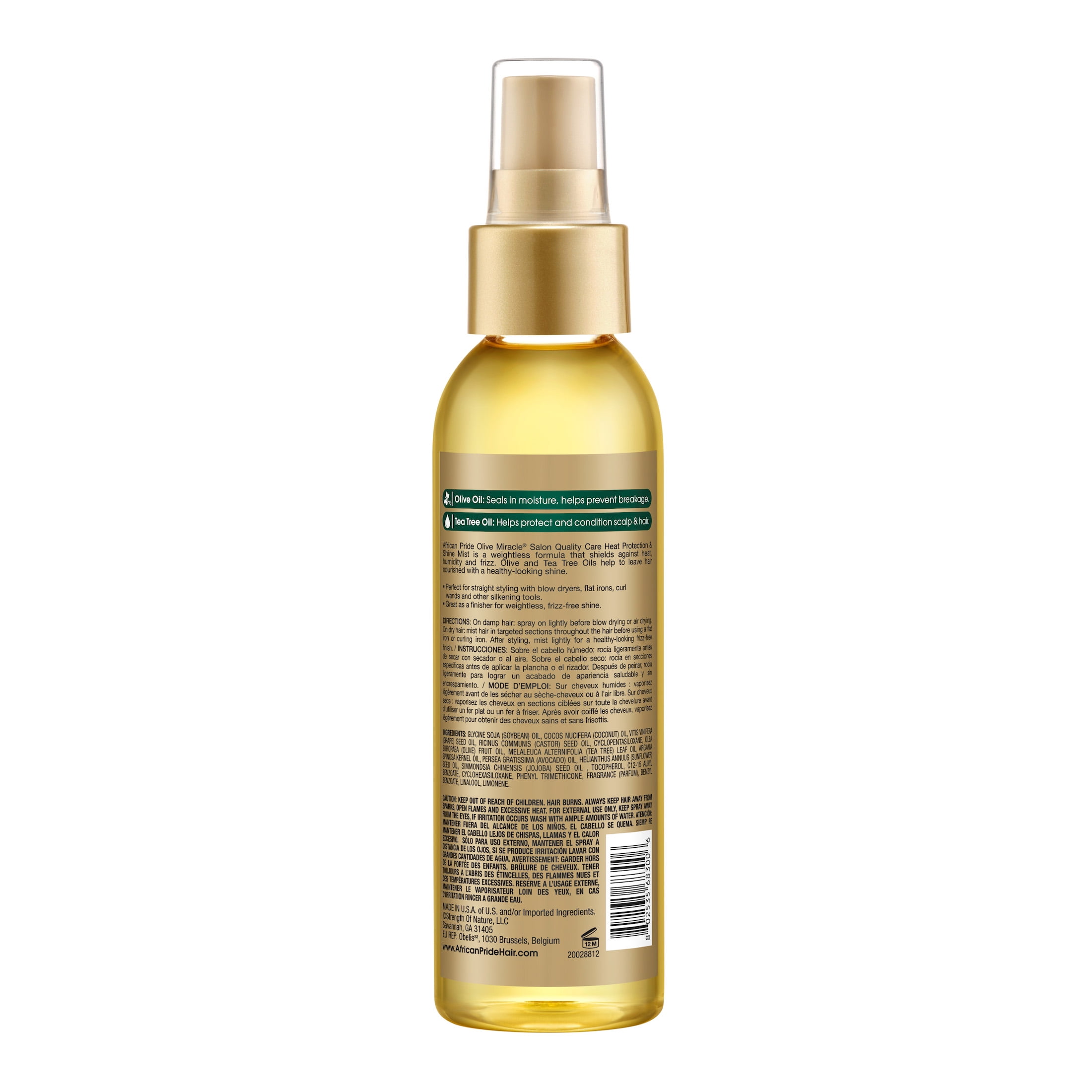 (2 pack) African Pride Olive Miracle Anti-Breakage Heat Protection Shine Mist Hair Spray, 4 fl oz, Female, All Hair