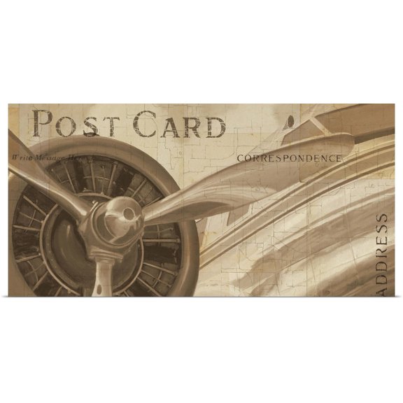 Great BIG Canvas | Rolled Marco Fabiano Poster Print entitled Travel by Air I Sepia