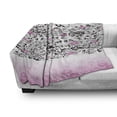 thumbnail image 3 of Black and Pink Soft Flannel Fleece Throw Blanket, Curly Romantic Flowers in Pinkish Colors Pattern, Cozy Plush for Indoor and Outdoor Use, 50" x 70", Pink and Charcoal Grey, by Ambesonne, 3 of 6