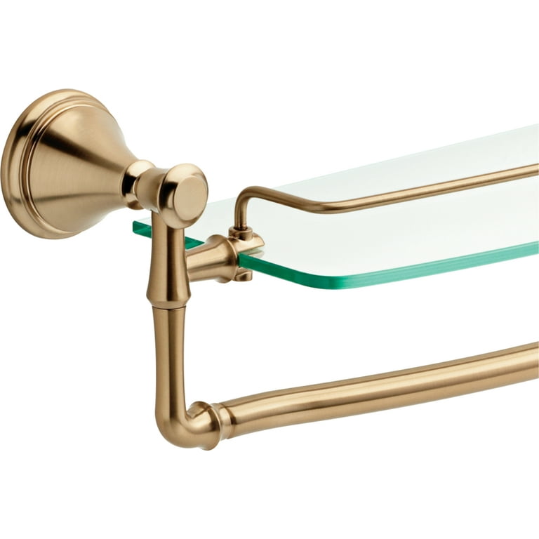 Delta Cassidy 18 Glass Shelf with Removable Bar Champagne Bronze Walmart