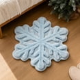 thumbnail image 4 of KKOUHVY Christmas Snowflake Shaped Floor Mat, Soft Fluffy Blue Area Rug for Bedroom Living Room Fireplace, Winter Holiday Christmas Home Decoratons, 4 of 7