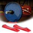 thumbnail image 4 of Un par de almohadillas de protección para mancuernas con barra de entrenamiento de levantamiento de pesas de silicona de alta calidad rojas, 4 of 8