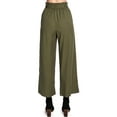 thumbnail image 2 of CEST TOI Womens High Rise Paper-bag Waist Cropped Wide Leg Culotte Pants (L, Olive), 2 of 4