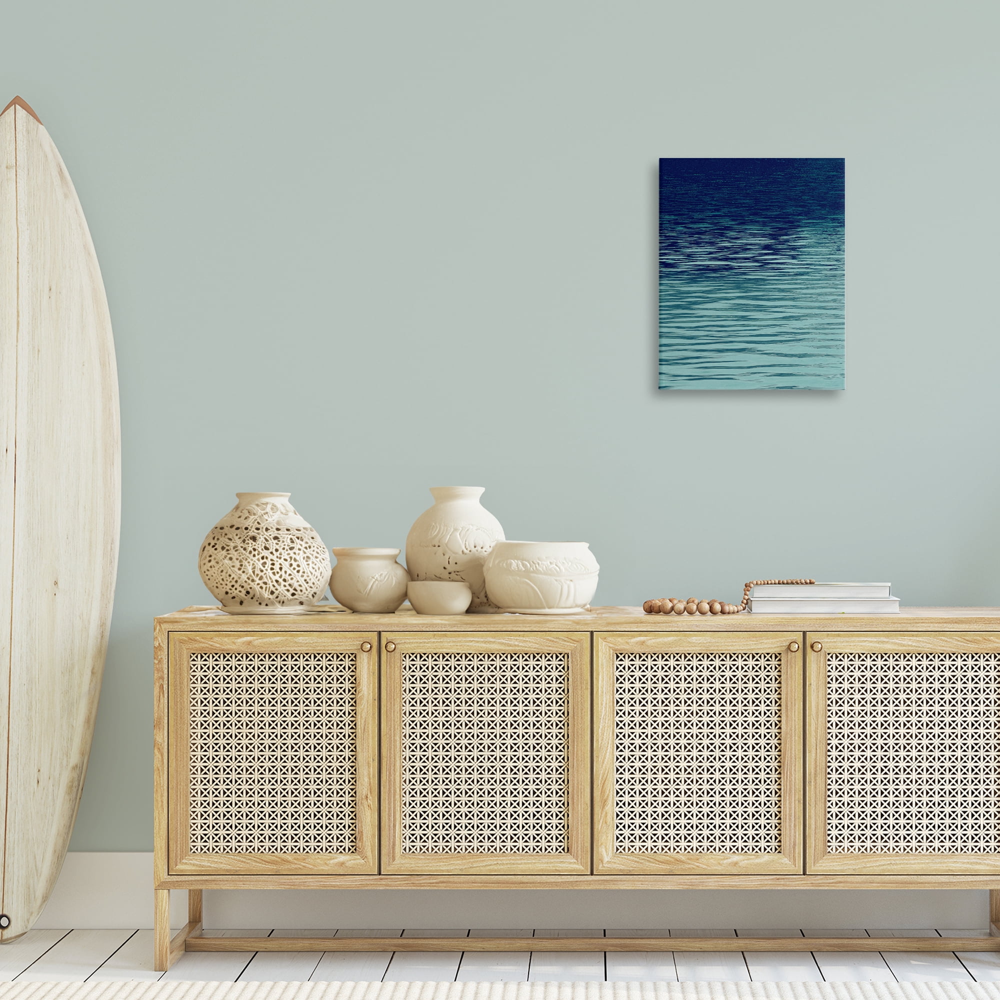 Stupell Industries Ocean Ripples Gradient Landscape & Nature Painting Wrapped Canvas Art Print Wall Art, 16 x 20