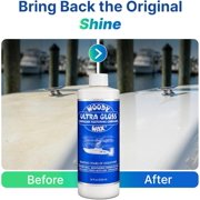 Woody Wax Ultra Gloss Restoring Compound, Professional-Grade Fiberglass Restoration & Oxidation Remover for Boats & Yachts, Diminishing Micro-Abrasive Formula for High Gloss Gel Coat Finish, 16 oz