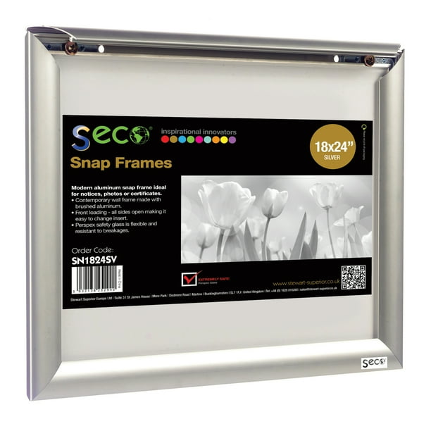 SECO Front Load Easy Open Snap Poster/Picture Frame 18 x 24 Inches