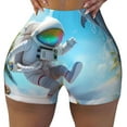 thumbnail image 2 of Vsdgher Astronaut Tropical Dolphin Workout Shorts for Women Seamless Soft Smooth Gym Yoga Scrunch Active Exercise Fitness Shorts-, 2 of 8