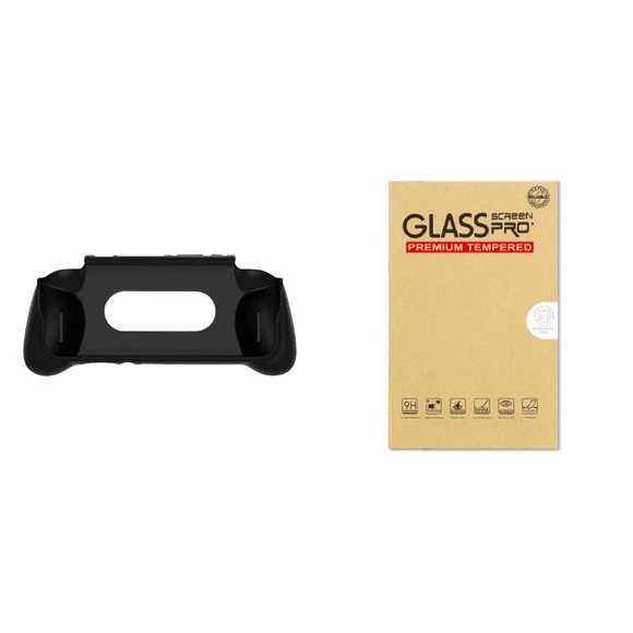 Peggybuy Grip Stand Holder Protective TPU Shell Case for Retroid Pocket 4/4 Pro (Black)