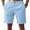 AB378 Blue, variant on Mens Dress Shorts Zipper Button Waisted Comfortable Breathable Suit Shorts With Pockets For Work Business