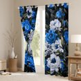 thumbnail image 3 of Manfei Wild Cheetah Black Out Curtains,Jungle Animal Curtains Pack of 2 (42x63 Each),Blue Country Floral Bedroom Curtains For Girls Kids,Microfiber Bedroom Decor, 3 of 6