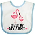 thumbnail image 3 of Inktastic My Aunt Loves Me Flamingo Niece Girls Baby Bib, 3 of 4
