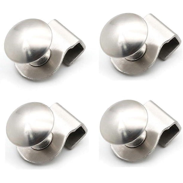 4 Pack 3-8mm Clip-on Glass Door Handles, Stainless Steel Handle, Pull Handle, No Drilling For Home, Office, Showcases And Furniture Door Fittings