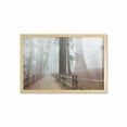thumbnail image 1 of Yosemite Wall Art with Frame, Evergreen Forest and Walkway in Sequoia National Park Foggy Morning Nature Art, Printed Fabric Poster for Bathroom Living Room, 35" x 23", Grey Brown, by Ambesonne, 1 of 2