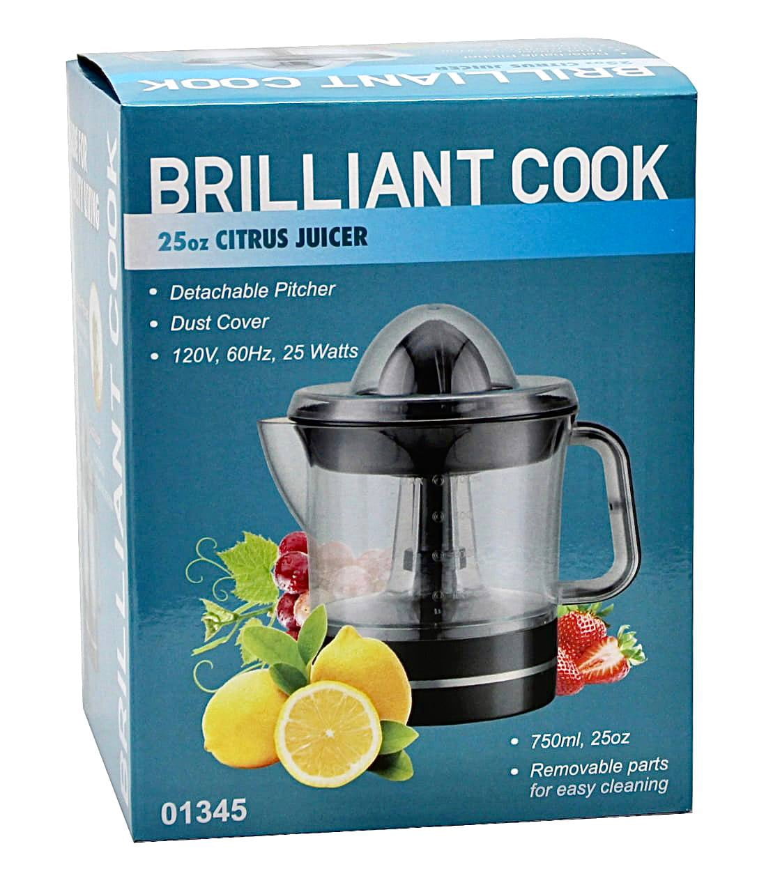 Brilliant Cook Citrus Electric Compact Juicer for Oranges Lemon Tangerines 25oz Capacity