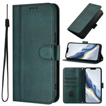 for Samsung Galaxy M02 Phone Case Wallet Protective Case leather Cover with magnetic closed cDark Greenit card slot shockproof protection phone case