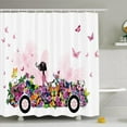thumbnail image 1 of Ambesonne Floral Car Butterflies Shower Curtain Set, 1 of 1