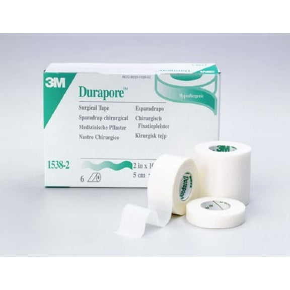 Durapore 15380 Medical Tape SilkLike Cloth 1/2 Inch X 10 Yard White NonSterile. Box of 24